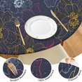 thumbnail image 4 of Pioneer Flower Floral Print Pattern Round Fitted Tablecloth with Elastic Edge,Dining Table Cover Waterproof,Outdoor Round Tablecloth for Camping,Dining,Indoor and Outdoor, 4 of 7