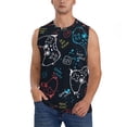 thumbnail image 2 of Lsque Joystick Gamepad Print Men's Cotton Blend Sleeveless Muscle Shirts (S-3XL)- Moisture Wicking, Odor Protection, UPF 30+,Small, 2 of 8