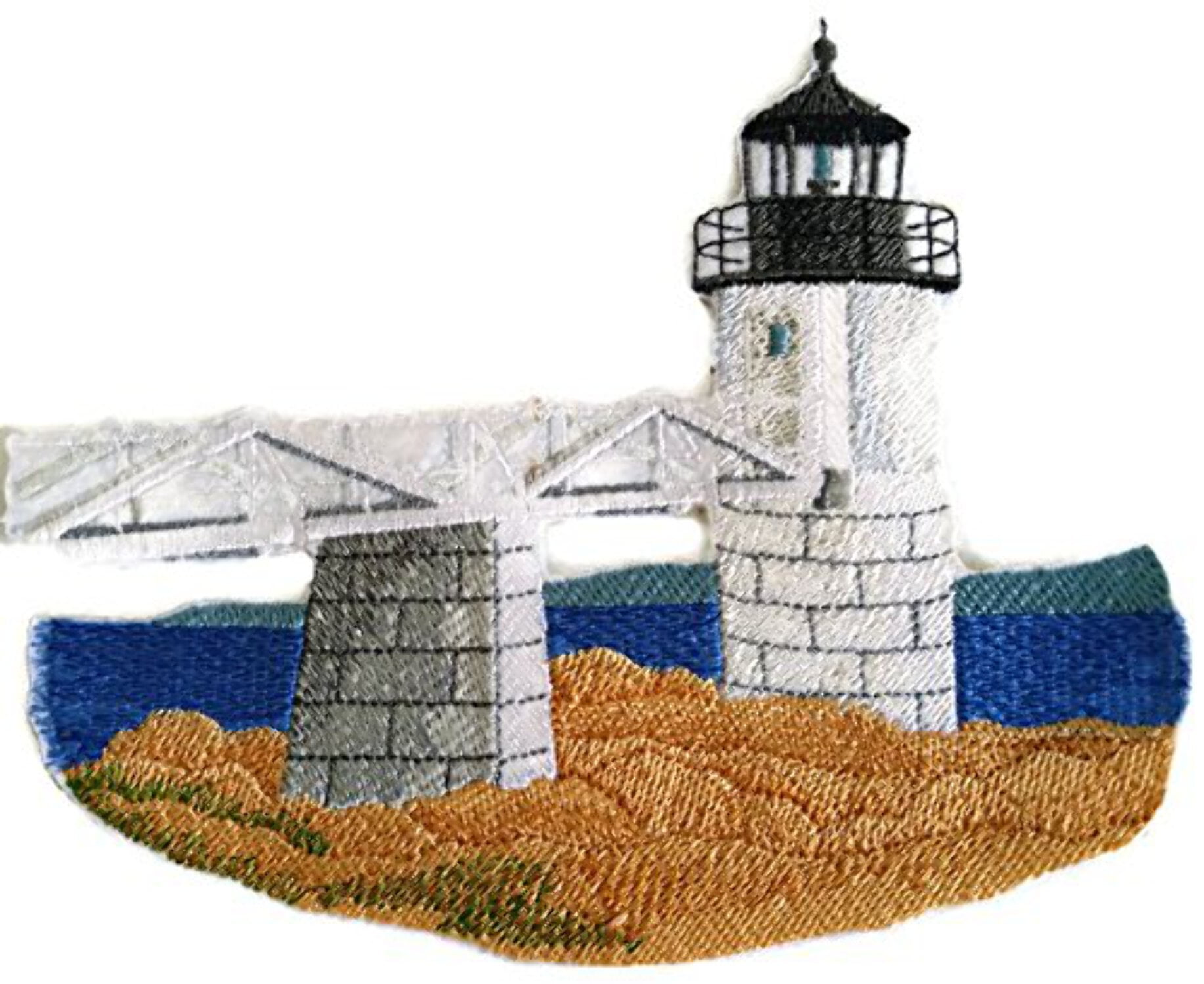 Custom and Unique Lighthouse[Marshall Point Lighthouse] Embroidered Iron on/Sew patch [7.06"5.85"]