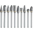 thumbnail image 1 of Rotary Burr Set For Dremel, 10 Pcs Double Cut Carbide Carving Bits Set With 1/8" Shank And 1/4" Head Length For Diy, Woodworking, Engraving, Metal Car, 1 of 4