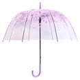 thumbnail image 2 of transparente , resistente a , ligero, Sakura, transparente con burbujas, para viajes en la calle, , Violeta Soledad Paraguas transparentes, 2 of 10