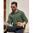 thumbnail image 2 of COOFANDY Mens Long Sleeve Polo Shirts Basic Casual Button T-Shirt Lightweight Pullover Shirts, 2 of 6