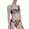 thumbnail image 2 of Daiia Four Running Horses printed 2 piece Swimsuit Bikinis for Women High Waisted Racerback Bathing Suits Summer Tummy Control Scoop Neck Swimwear-Medium, 2 of 8