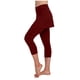 thumbnail image 3 of TaTaai Women's Summer Sports Yoga Capri Pants Fake Two-Piece Skirt Leggings Crisscross Elastic Waist with Side Pockets Soft Comfortable Casual Active Bottoms Gift, 3 of 6