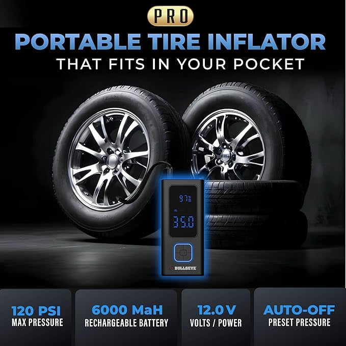 Free Shipping! Bullseye Portable Tire Inflator and Powerbank 120