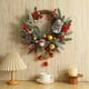 thumbnail image 5 of Corona de Navidad para Puerta Principal 18 Pulgadas Floral Artificial | Elegante lazo de lino, resistente a la intemperie, decoración versátil para el hogar de vacaciones, colgante de pared interior, 5 of 7