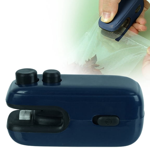 2026 Upgraded 2-in-1 USB Rechargeable Bag Sealer, Portable Heat Seal & Vacuum Sealing Machine for Snacks, Food Storage, Household Use Blue