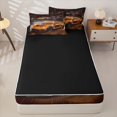thumbnail image 4 of Homewish Teens Orange Sport Car Zipper Twin Comforter Sets with Fitted Sheet and 2 Pillowcases,Rally Race Fast Car Zipper Bedding Set,4-Piece,Black Reversible, 4 of 6