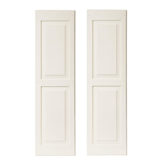 Shed Shutters Raised Panel 12" W x 43" H, White for Sheds, Playhouses, and Chicken Coops 1 Pair (RP1243W-BX2)
