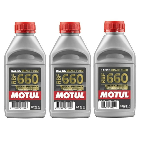Motul DOT4 RBF 660 FACTORY LINE 1.5L FullySynthetic Racing Brake Fluid 3 x 0.5L