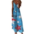 thumbnail image 2 of Viikei Summer Dresses for Women,Women's Summer Print Casual Loose Sleevless V-Neck Dress Blue XXL, 2 of 5