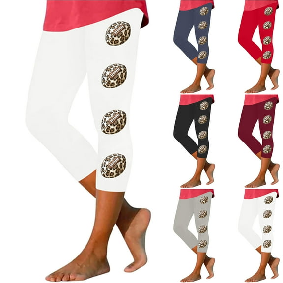 AnuYalue Tummy Control Yoga Leggings for Women High Waisted Stretchy Capri Workout Pants Summer Beach Cropped Leggings Knee Length Gym Pants Capris