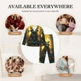 thumbnail image 7 of Daiia Tree Meditating Raccoon for Women's Long-Sleeved Pajama Set – Soft & Comfortable Sleepwear Button-Up Pajamas Cozy Lounge Wear-Large, 7 of 7