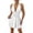 White, variant on Women’s Halter V Neck Fit and Flare Mini Dress Backless Ruched Party Cocktail Skater Dress