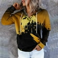 thumbnail image 1 of Femmes Halloween Sweat-Shirts Citrouille Impression Col Rond Pull à Manches Longues Oversize Pull-Overs Jaune XXL, 1 of 6