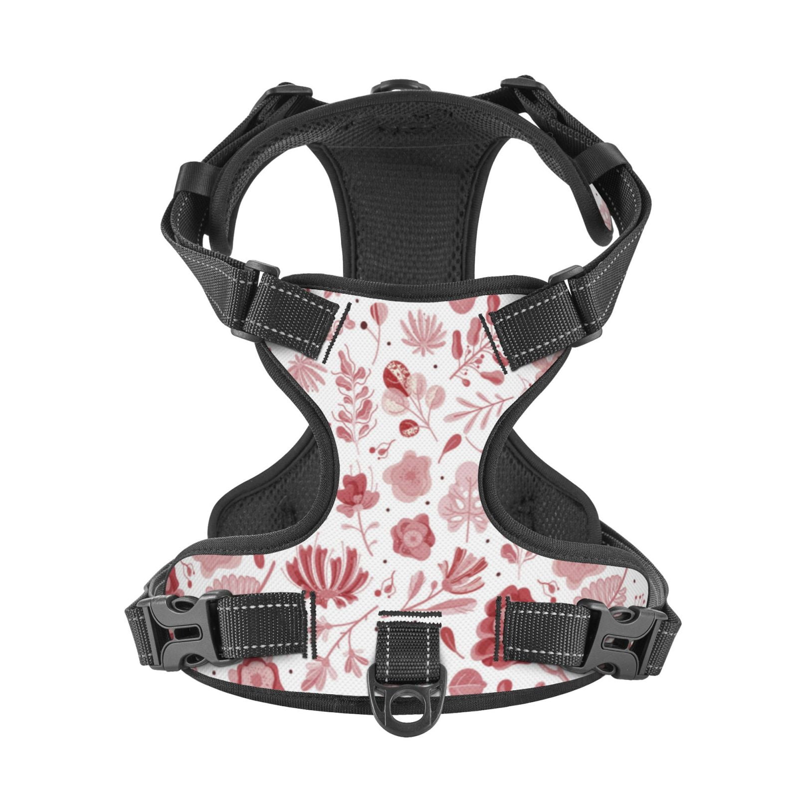 Kdxio Flower Leaves Print No Pull Dog Harness Adjustable Reflective Oxford Easy Control Medium Large Dog Harness for Training and Everyday-Small