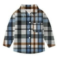 thumbnail image 3 of Cethrio Boys Plaid Shirts, School Casual Long Sleeve Collared Button Down Shirts Blue Size 6, 3 of 5