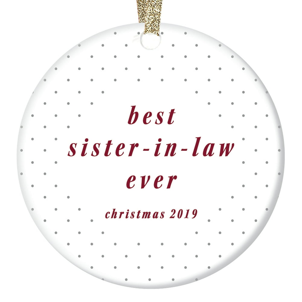 Best Sister In Law Ornament Dated 2019 Christmas Gift Ideas Engagement