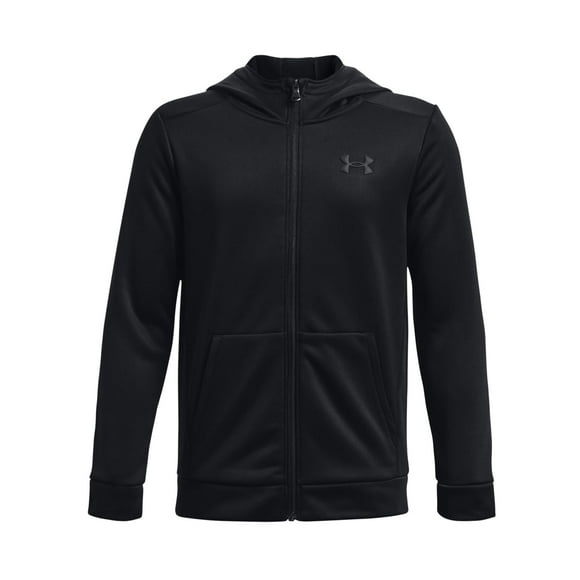 Sudadera con capucha Under Armour ArmourFleece para niños con cierre completo, negra, L