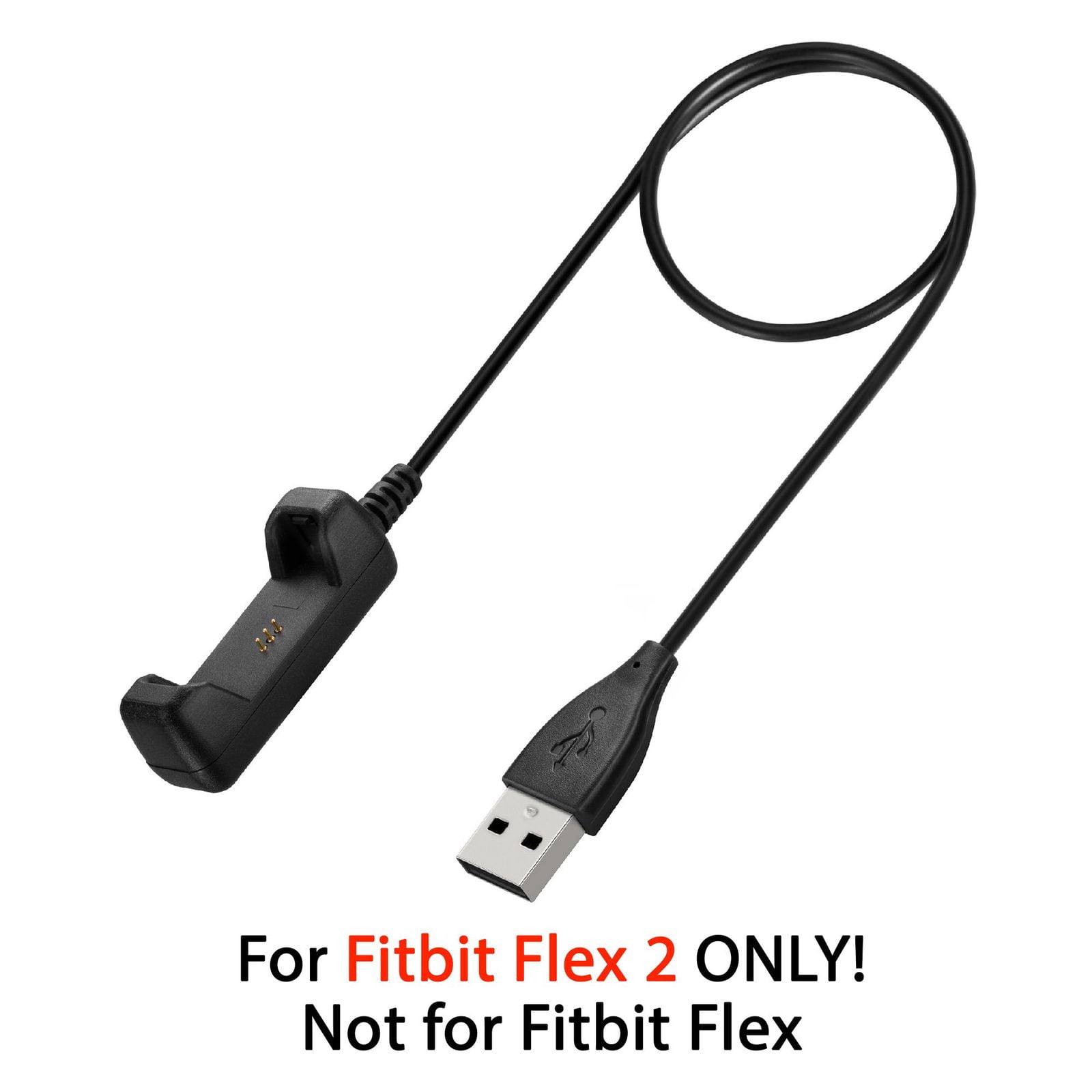 GENUINE Fitbit Flex 2 USB Charging Cable LOT of 2 Black 