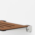 thumbnail image 5 of Seachrome Asiento De Banco De Ducha Plegable De 18.0 In Silhouette Slimline Para Montaje En Pared, Asiento Rústico De Teca Con Marco Plateado, 5 of 5