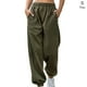 thumbnail image 1 of Wayren - Pantalones de chándal con parte inferior cerrada para mujer con bolsillos, pantalones de entrenamiento de cintura alta, pantalones Prendas para la parte inferior del cuerpo  Verde Delgado, 1 of 1