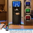 thumbnail image 3 of Dextrus 67" Corner Bar Cabinet with LED Lights, Wine Glass Holder & Storage Shelves, Black, 3 of 7