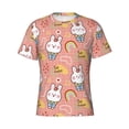 thumbnail image 4 of Vsdgher Rabbit So Cute Print Men's Dry Fit Mesh Athletic Shirts Moisture Wicking Tennis T-Shirt Tops, 4 of 9