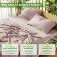thumbnail image 3 of Sonoro Kate Luxury Cooling Bamboo Bed Sheet Set - Deep Pockets - 4 Piece,California King, Light Pink, 3 of 6