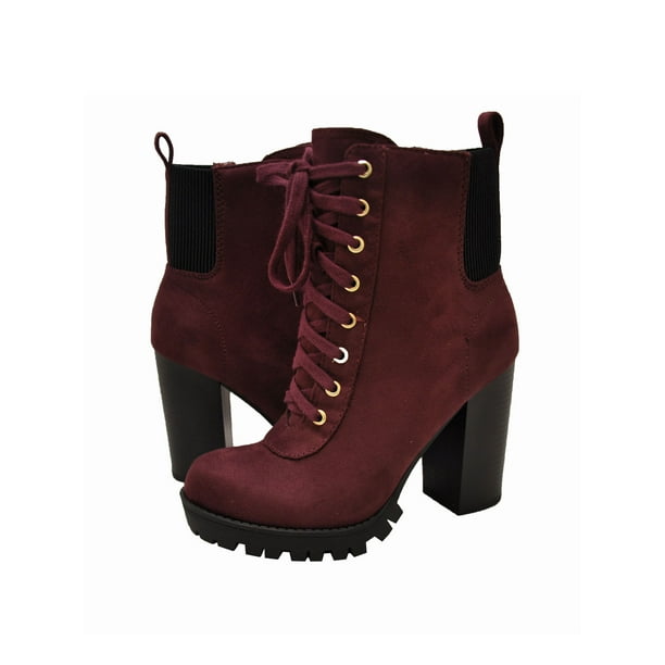 lace up platform ankle booties