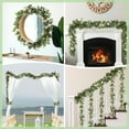 thumbnail image 4 of HYLLai Eucalyptus Leaf and Camellia Rattan Garland, 70.87 Inch Artificial Greenery for Home, Wedding, or Christmas Decor, Green Plastic Hanging Vine, 4 of 6