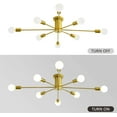 thumbnail image 4 of Garwarm 8-Light Sputnik Ceiling Light Modern Semi Flush Mount Ceiling Light Mid Century Gold Chandelier Pendant Lighting for Kitchen Dining Room Bedroom, 4 of 10