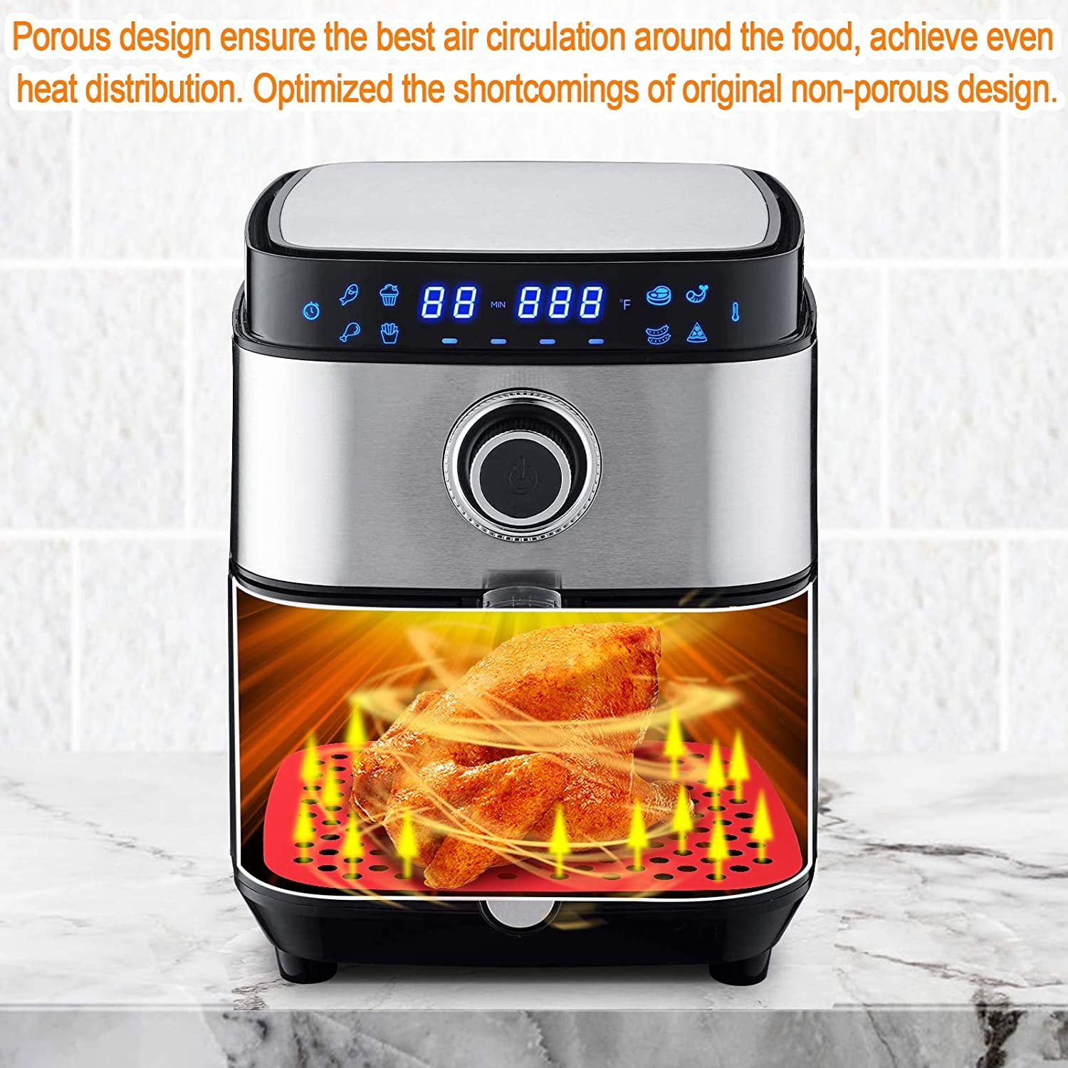 7.5 Reusable Bpa free Silicone Air Fryer Liners Perfect For - Temu