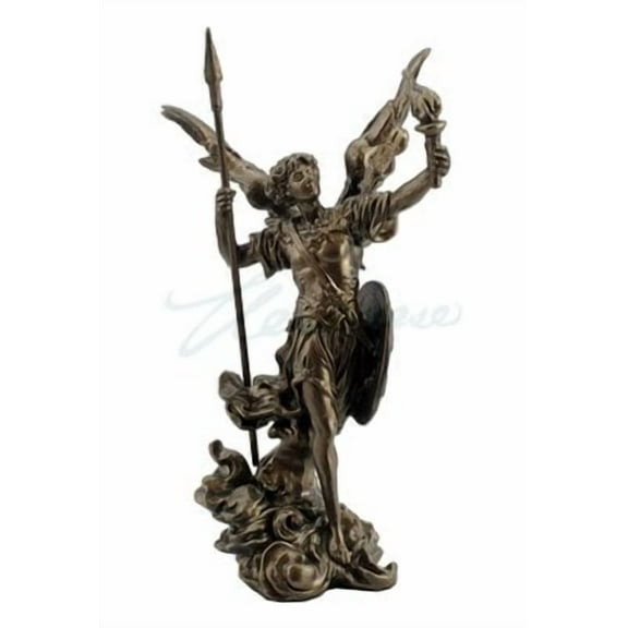 US 4.5 Inch Poly Stone Archangel Uriel Figurine Statue Home Decor
