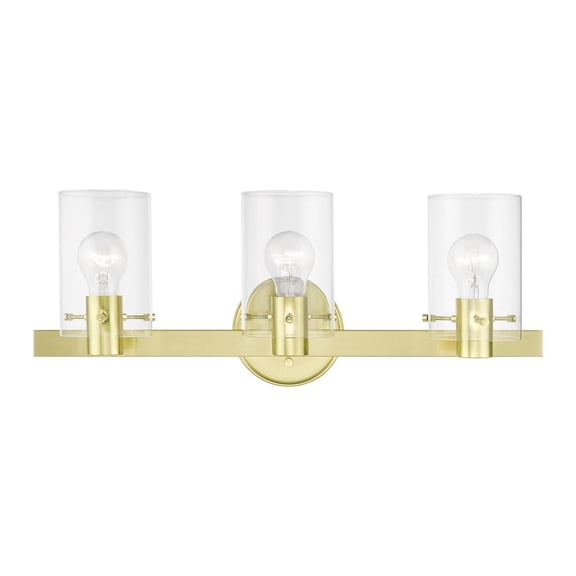 17233-12 Livex Lighting Munich - 3 Light Bath Vanity In Contemporary Style-8.5 Inches Tall and 22.5 Inches Wide-Satin Brass Finish
