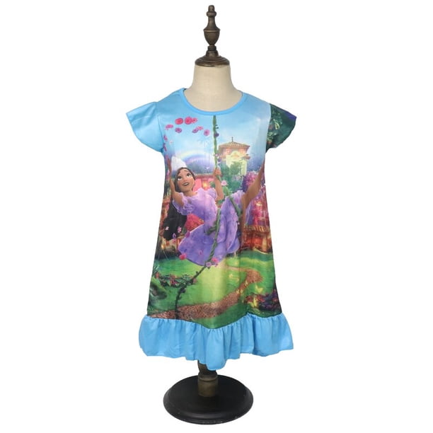 2023 nuevo Disney Girls Encanto Mirabel Madrigal vestido niños pijamas disfraz niños Fancy Dolores Isabela vestidos de princesa 3-8YS(3-4T) Gao Jinjia LED