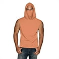 thumbnail image 3 of DDAPJ pyju Mens Hooded Tank Tops UPF 50+ Sun Protection Hoodies Sleeveless Athletic Hoodie with Face Mask Rebajas Hoy Liquidación Orange M, 3 of 9