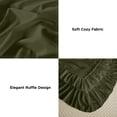 thumbnail image 6 of ANGENIA Queen Comforter Sets Olive Green, 3 Pieces Soft Lightweight Fluffy Ruffle Bedding Sets for Queen Size Bed, Farmhouse Shabby Chic Microfiber All Season Bed Set, 6 of 7