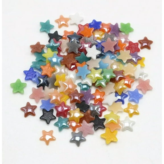 U8MO 200 Mixed Color Luater AB Star Flatback Ceramic Cabochon 8mm Tiny Glass Tile