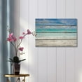 thumbnail image 2 of wall26 Canvas Prints Wall Art - Tropical Beach on Vintage Wood Background Rustic Home Decoration - 16" x 24", 2 of 4