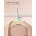 thumbnail image 5 of Velvet Hangers 100 Pack, Non-Slip Clothes Hangers with Silver-Colored Swivel Hooks, Slim Space-Saving for Closet, Heavy-Duty, Black, 5 of 7