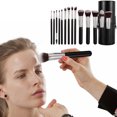 thumbnail image 3 of MUZHIYUA 15 Pcs Professional Makeup Brushes Set with Cosmetic Case for Makeup, 3 of 7