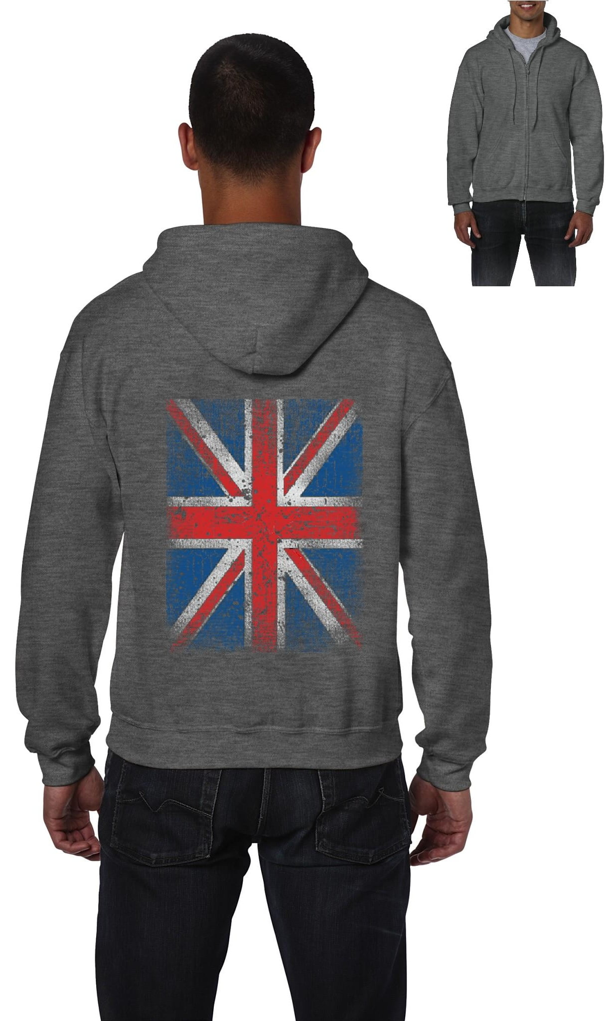 sweatshirt with flags on sleeves