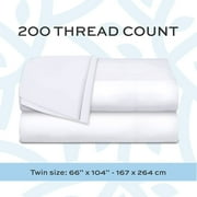 White Classic Flat Hospital Bed Sheet, Twin Size Flat Sheets, Cotton/Poly , 66 x 104, 3-Pack