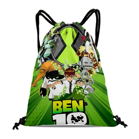 Drawstring Backpack for Ben 10 Sackpack Women Men Adults Party Favor Bags Sports for Hiking Camping Gym Travel Swimming Tote Bag 11.8 × 15.7 in