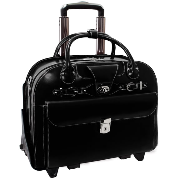 ROSEVILLE | 15” Leather Detachable-Wheeled Laptop Case