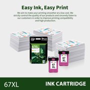 67 67XL Ink Cartridges 67XL 67 2755e 2 Pack Tri-color Ink for OfficeJet 2755 4155 2722 2723 2724 2725 2732 Compatible for Envy 6055 6455 6458 6475 Printer Ink
