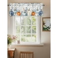 thumbnail image 2 of Fall Pumpkin Valances for Windows, Rod Pocket Kitchen Valance Curtains - Soft & Washable Small Window Treatment for Living Room,&nbsp;Bathroom, Orange Blue Autumn Leaf, 54x18inch, 2 of 9