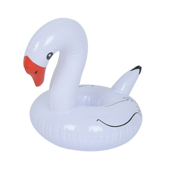 Sous-verre Gobelet Piscine Gonflable Porte-Gobelet Fête à la Piscine Porte-Gobelet de Piscine PVC sous-Verre Bouteille de Boisson, Oiseau Blanc