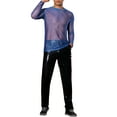 thumbnail image 2 of INSPIRE CHIC Glitter Mesh T Shirt for Men's See Through Long Sleeve Clubwear Party Sparkly T-shirt, 2 of 6